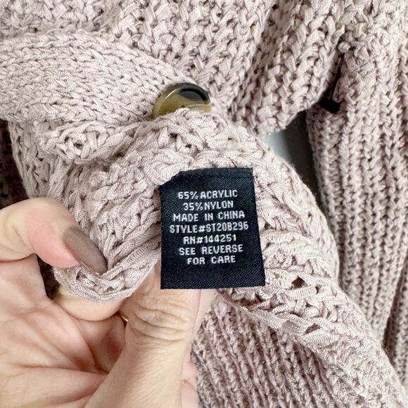 MOON & MADISON | Dusty Pink Knit Button Front Cardigan Sweater Women’s Size S - Picture 7 of 8